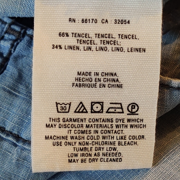 Anthopologie Pilcro & the Letterpress Chambray Wide Leg Pants. Size 31. - Picture 11 of 11